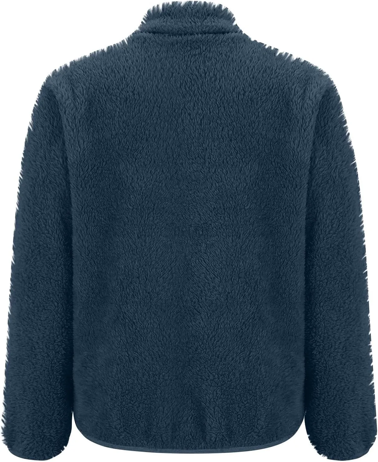 2024 Womens Winter Coats Long Sleeve High Collar Zip up Casual Comfy Warm Plush Loose Jackets with Pockets