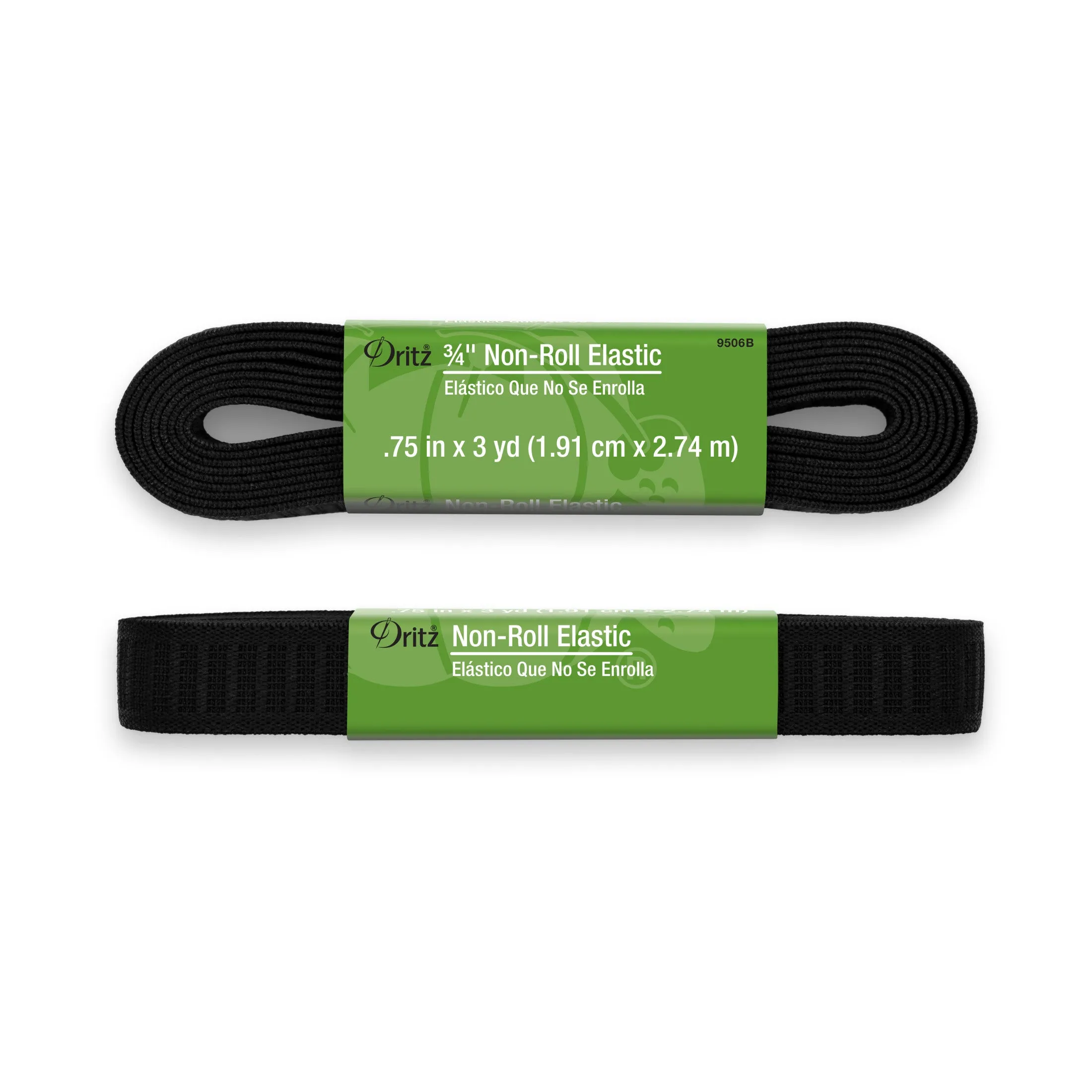 3/4" Non-Roll Elastic, Black