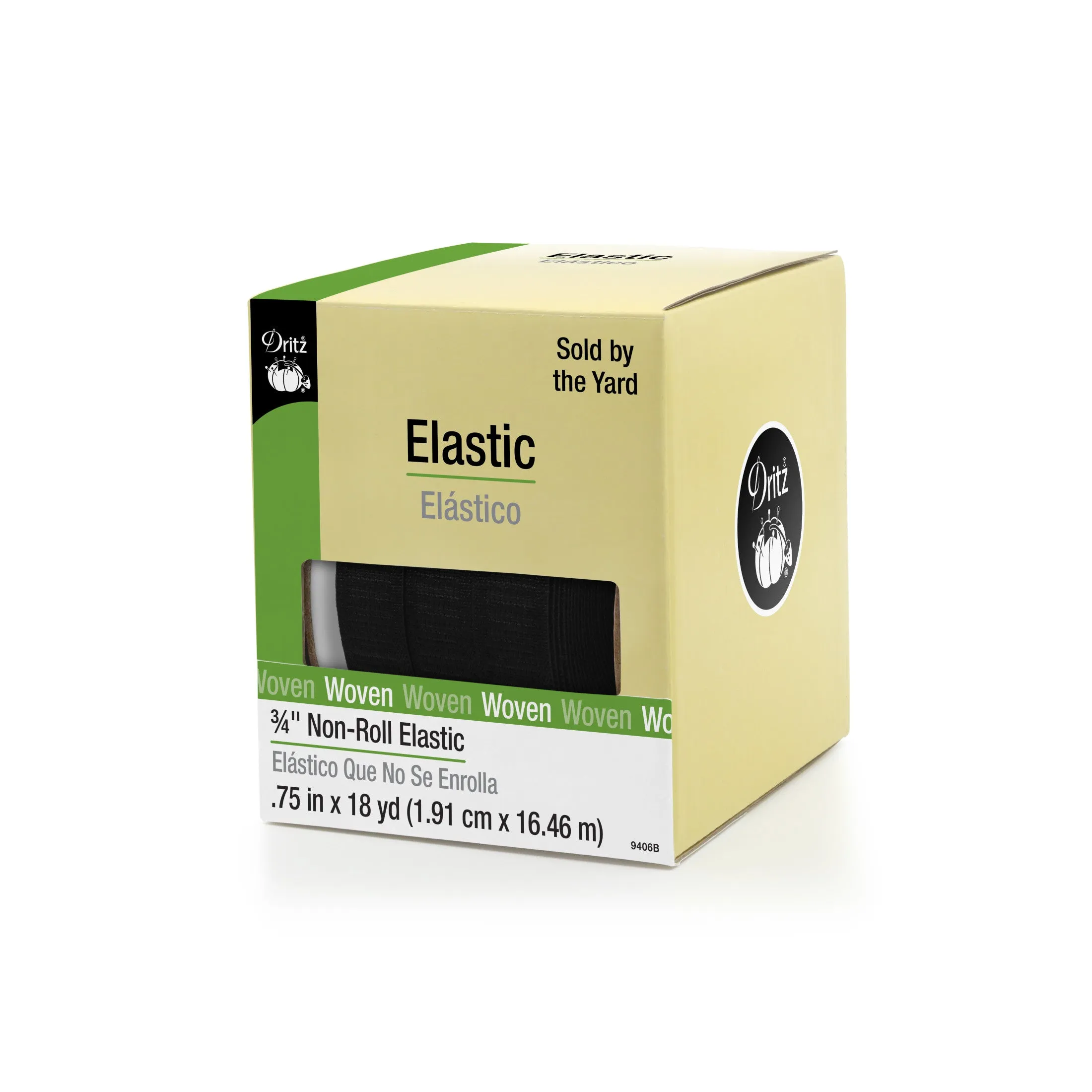 3/4" Non-Roll Elastic, Black