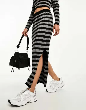 ASOS Coordinated Knitted Midi Skirt in Stripe
