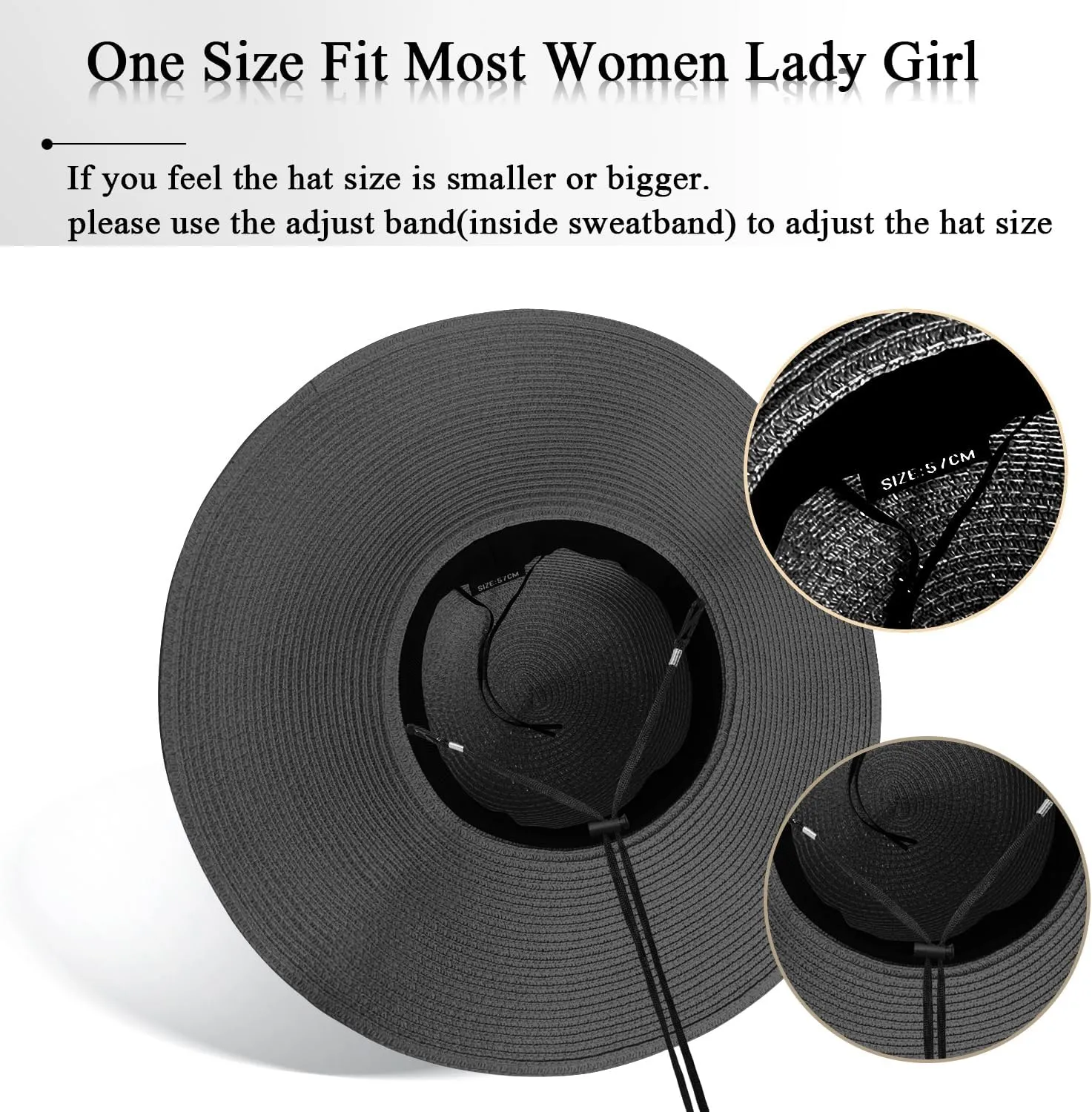 Beach Hats for Women, Straw Sun Hat Floppy Wide Brim, Foldable UPF 50  UV Protection Summer Hat
