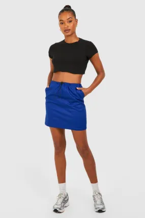 Boohoo High Waist Mini Skirt, Navi