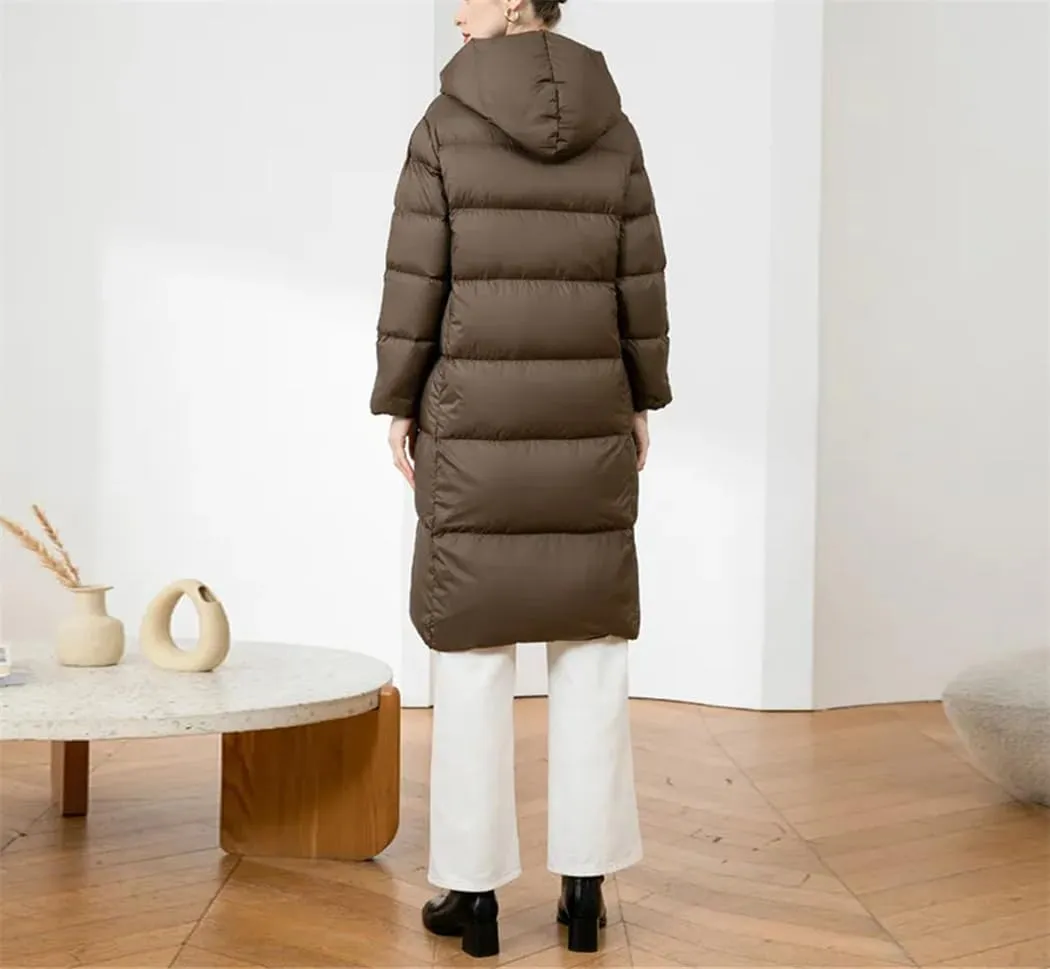 Haitpant Winter Down Coat Women Light Long Puffer Jacket Female Cusual Warm Thickening Parkas With Hood Overcoat