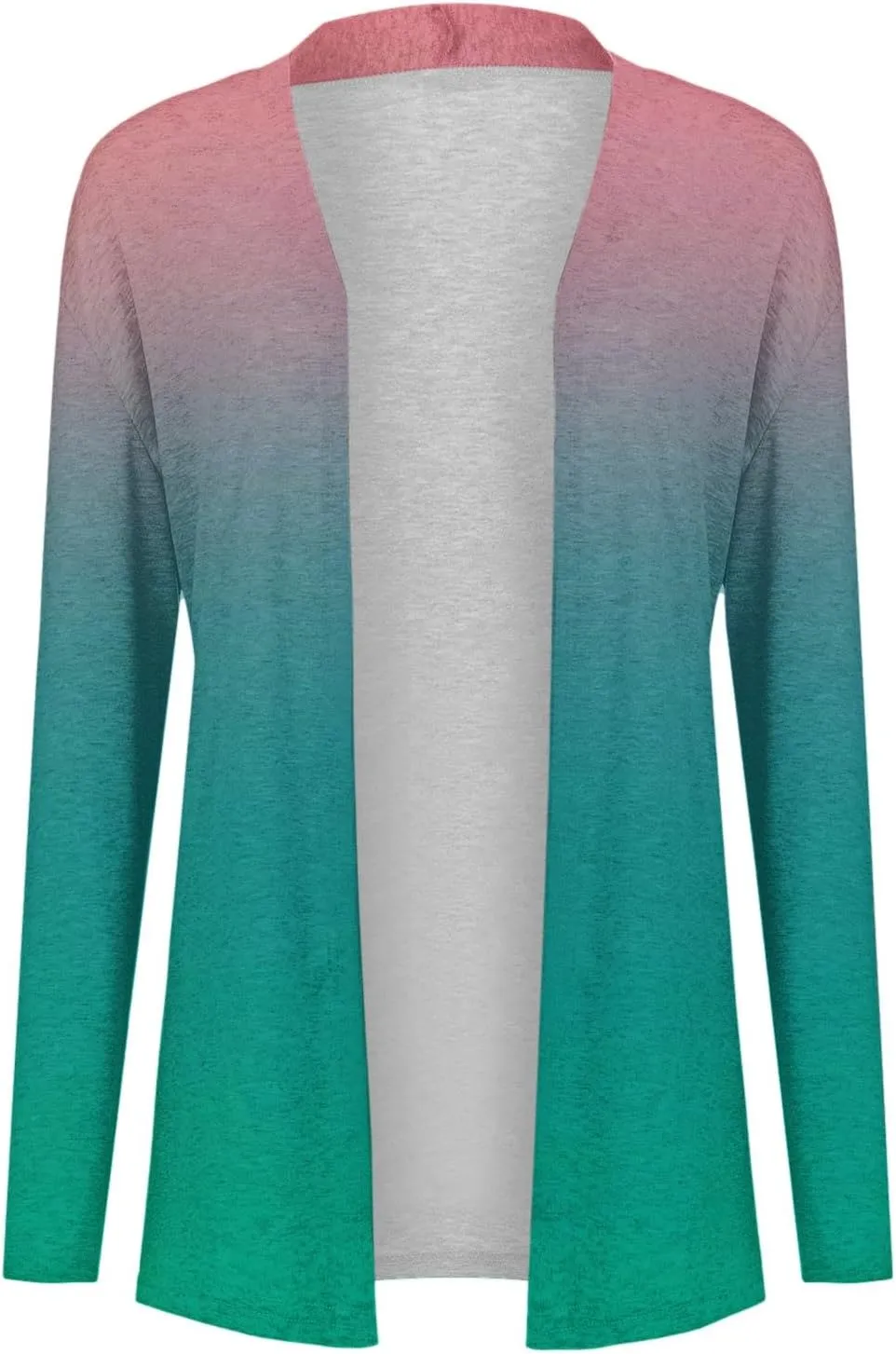 HGps8w Womens Cardigans 2025 Fall Casual Open Front Gradient Lightweight Thin Sweaters Coat Jacket Outerwear