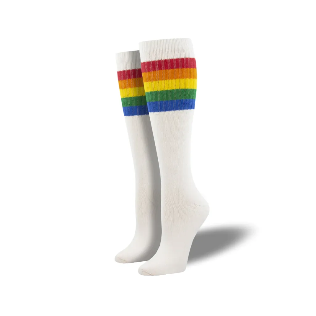 High Roller Rainbow Stripe Knee High Socks - Unisex