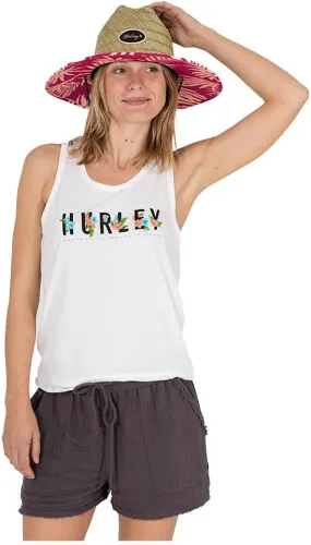 Hurley Women's Straw Hats - Real Straw Hat Medium Brim and Adjustable Chin Strap