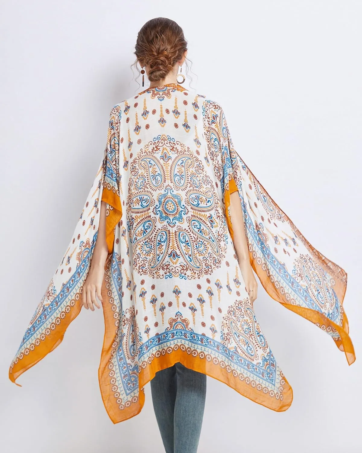 Kimonos for Women Casual Swimsuit Coverup Lightweight Boho Kimono Cardigans for Summer