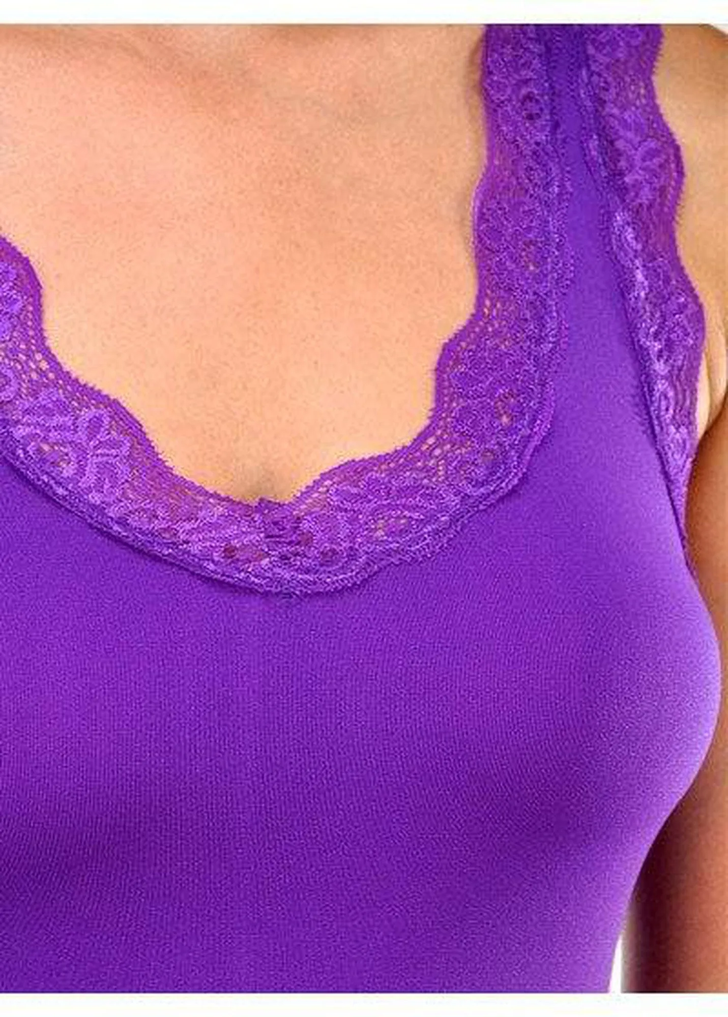 Lace Trim Racerback Tank