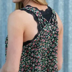 Lace Trim Racerback Tank