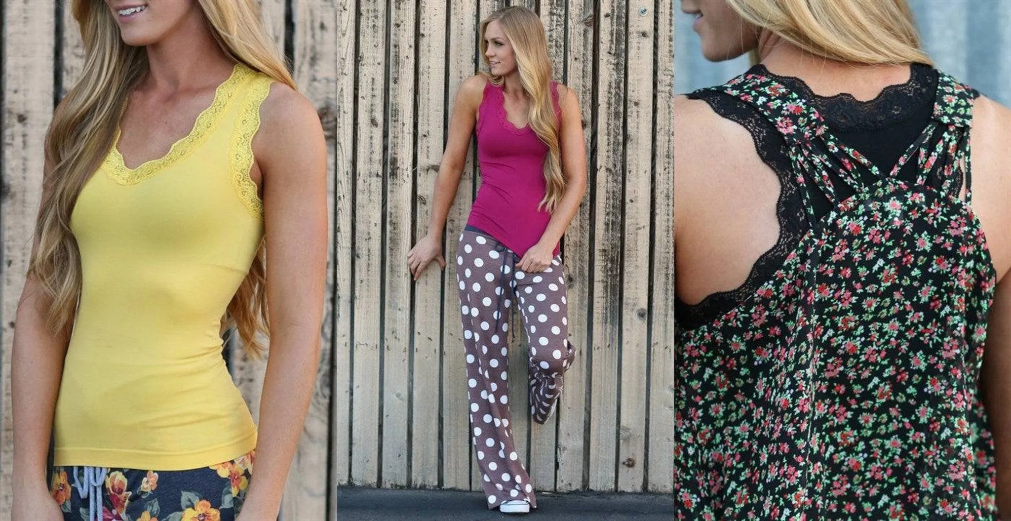 Lace Trim Racerback Tank