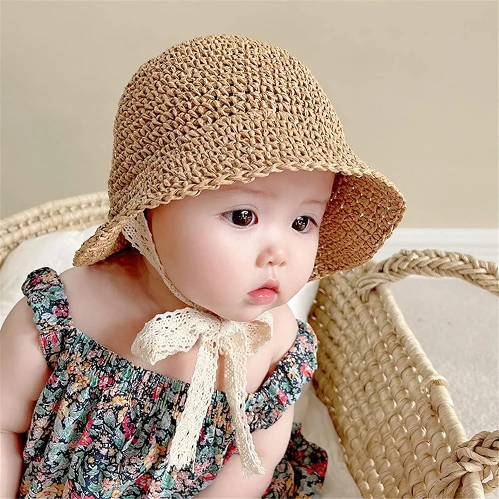 Little Girls Floppy Foldable Packable Wide Brim Summer Sun Hats Beach Straw Hat Baby Photography Straw Hats