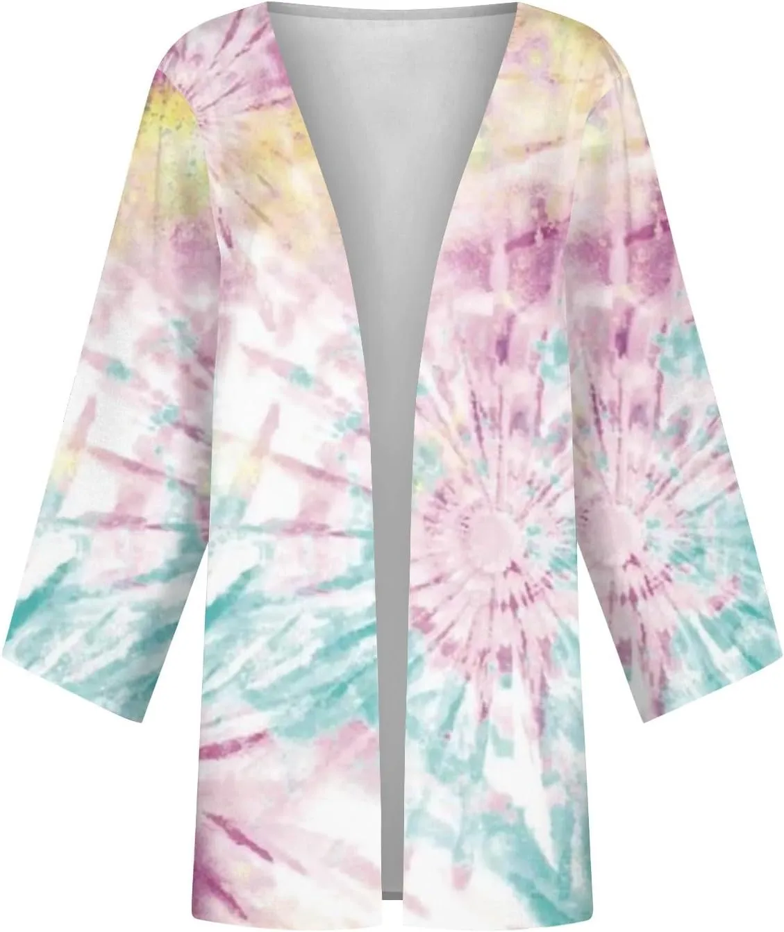 Long Cardigans for Women Trendy 3/4 Sleeve Casual Loose Open Front Cardigan Floral Printed Comfy Dressy Cardigans