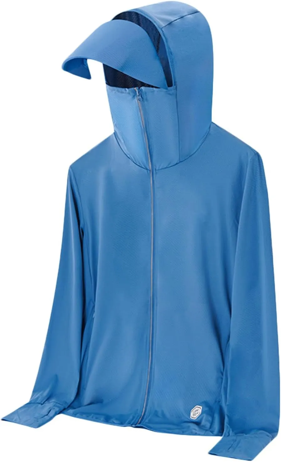 Mens UPF 50  Light Jacket Full Zip Sun Protection Hoodies Long Sleeve Stretch Cooling Shirt Unisex UV Hooded Jackets