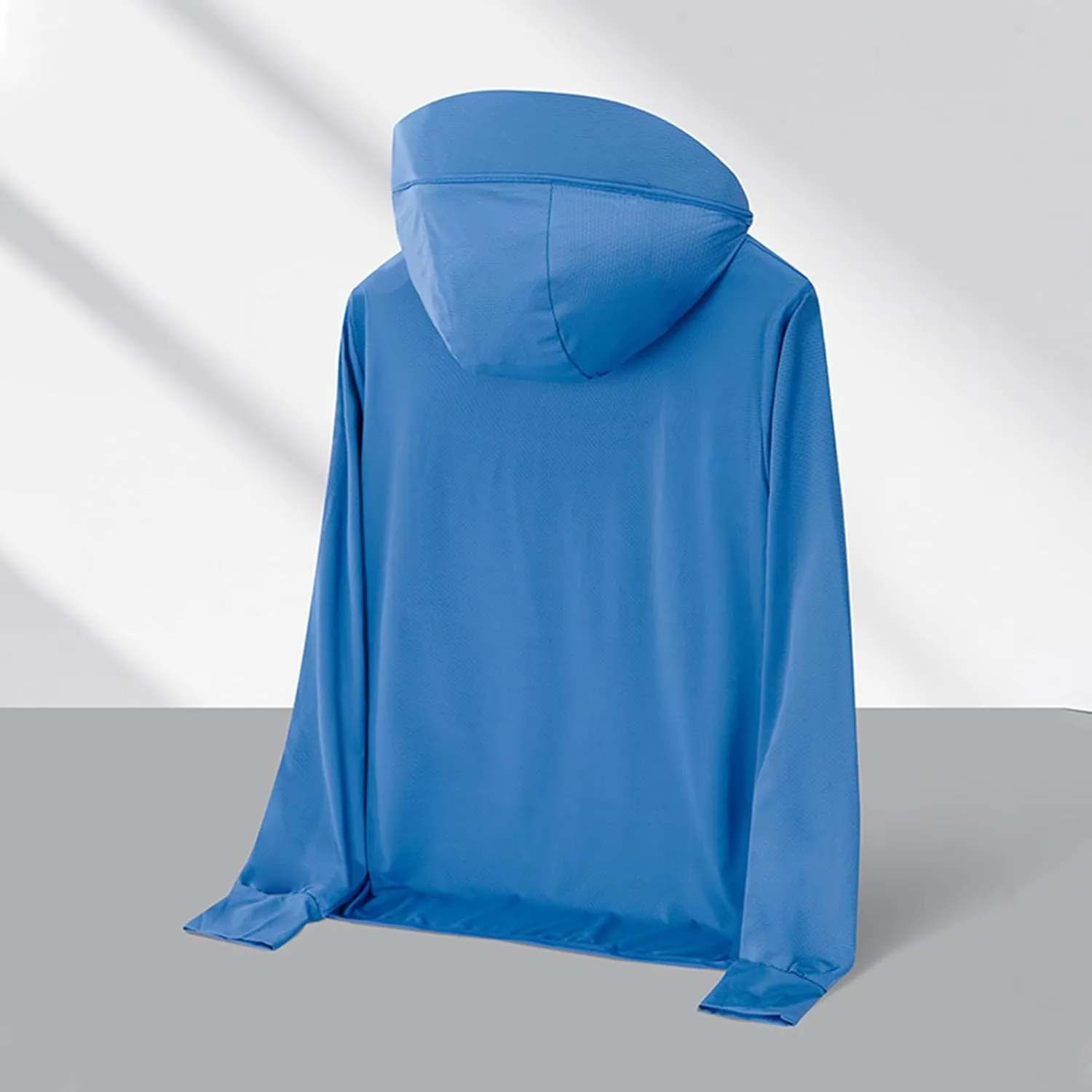 Mens UPF 50  Light Jacket Full Zip Sun Protection Hoodies Long Sleeve Stretch Cooling Shirt Unisex UV Hooded Jackets