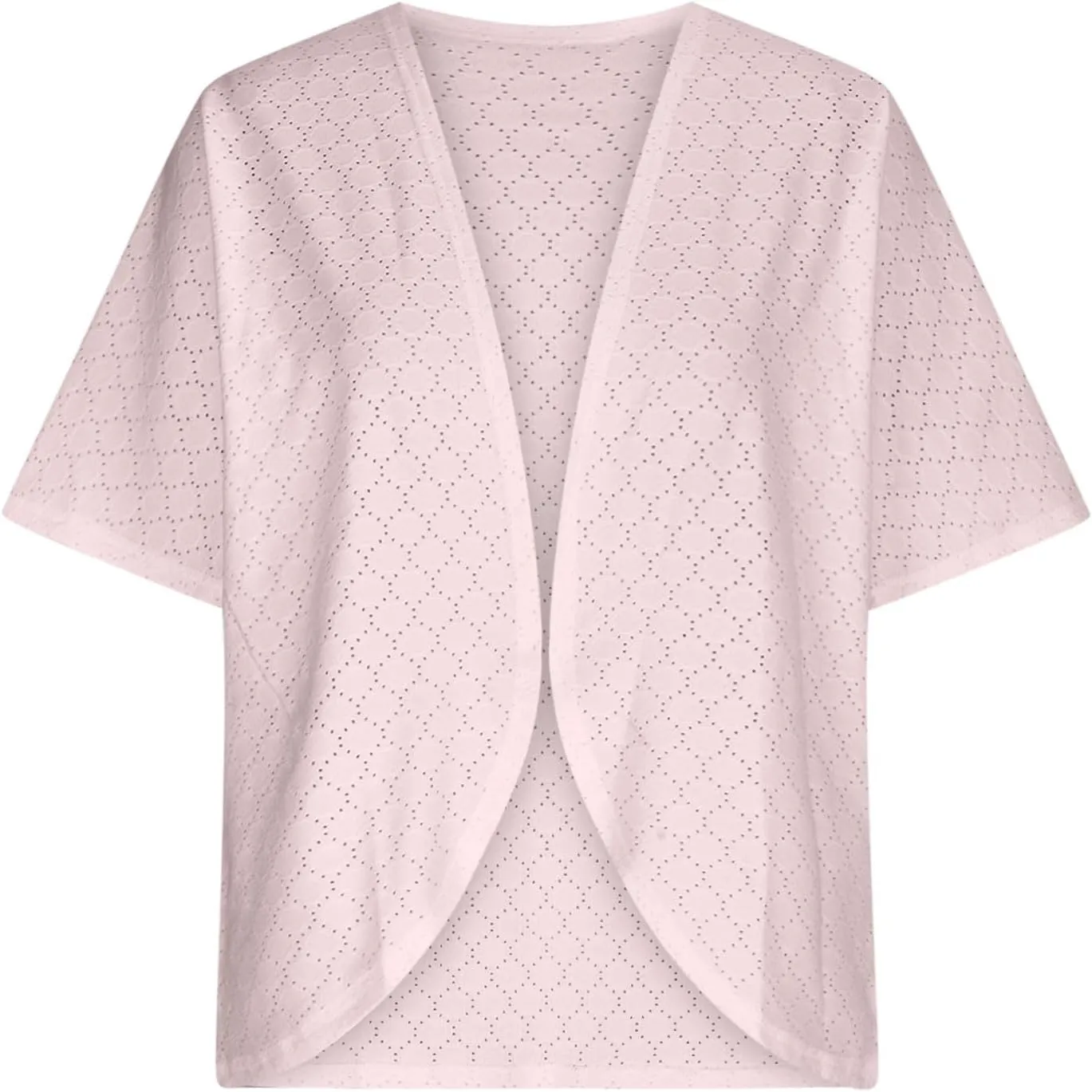 Mzkdieey Women's Eyelet Embroidery Kimono Cardigan Summer Swimsuit Cover Ups Open Front Short Sleeve Beach Robe Resort Wear