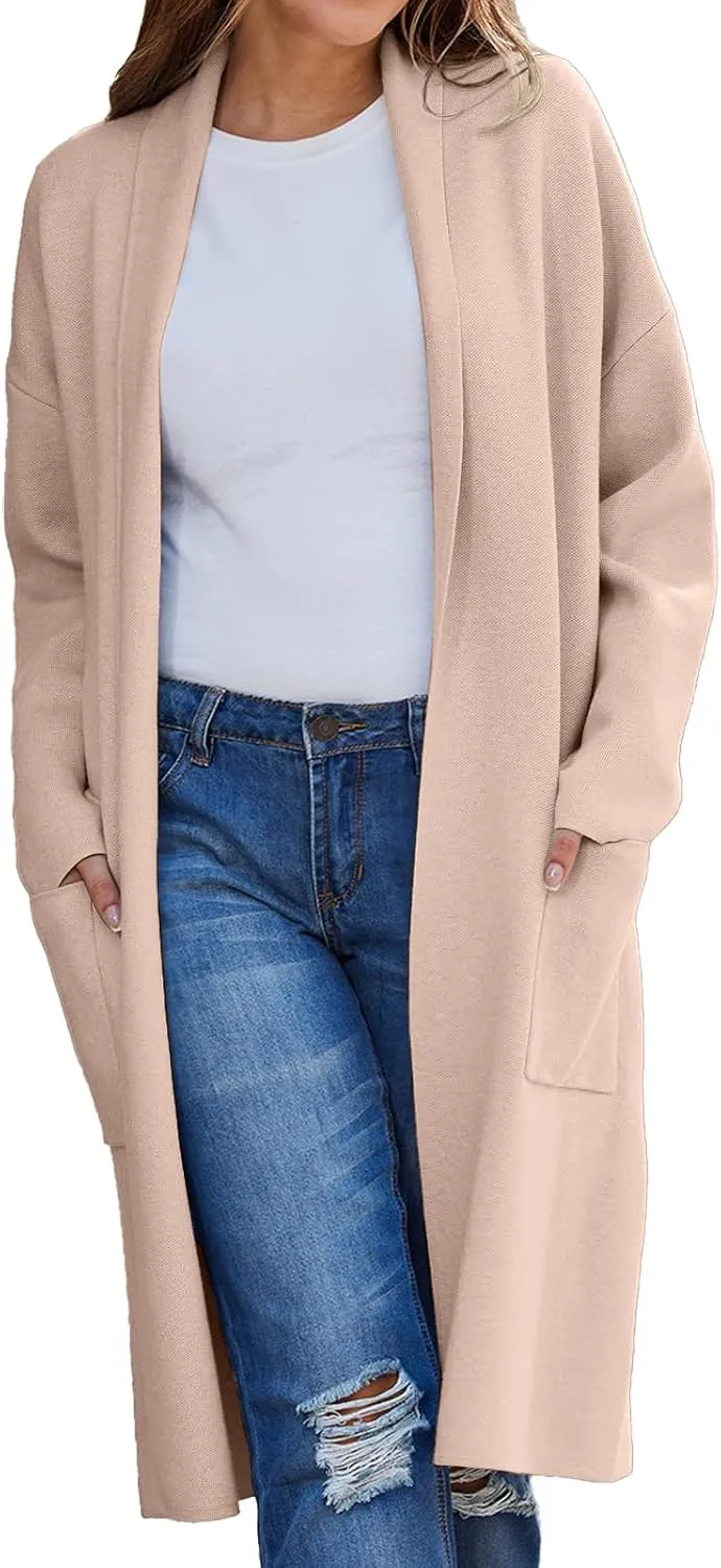 SHAOBGE Cardigan Sweaters for Women Women's Autumn and Winter Solid Color Fashionable Thin Lapel Long Womens