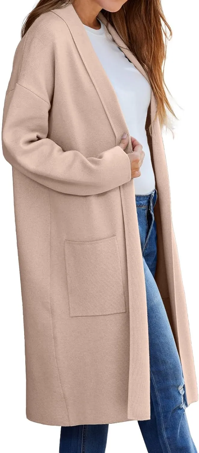 SHAOBGE Cardigan Sweaters for Women Women's Autumn and Winter Solid Color Fashionable Thin Lapel Long Womens