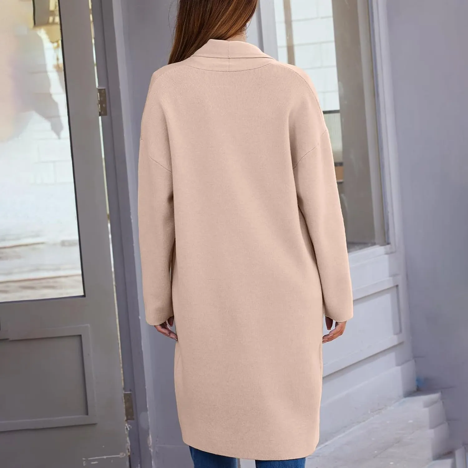 SHAOBGE Cardigan Sweaters for Women Women's Autumn and Winter Solid Color Fashionable Thin Lapel Long Womens