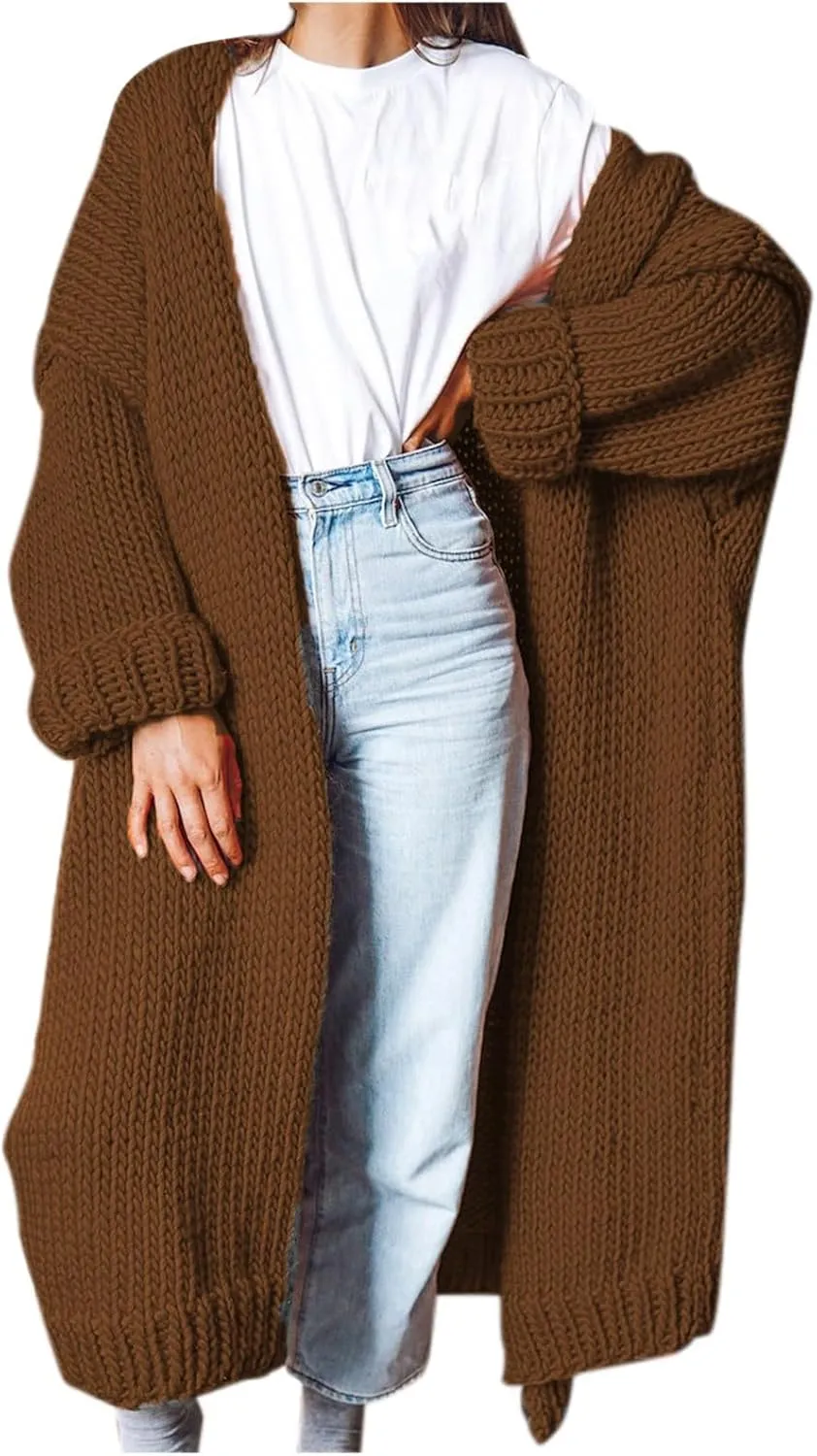 SHAOBGE Sweater Formal Coat Solid Solid Sweater Winter Long Knitted Pocket Loose Women Light Sweaters for Women Open