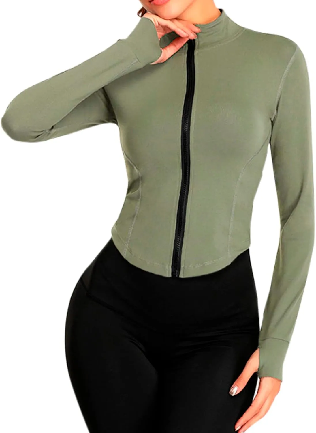 SHAOBGE Vests Women Women's Full Zipper Light Sportswear with Thumb Opening Walking Coat Cutting Womens Jackets Business