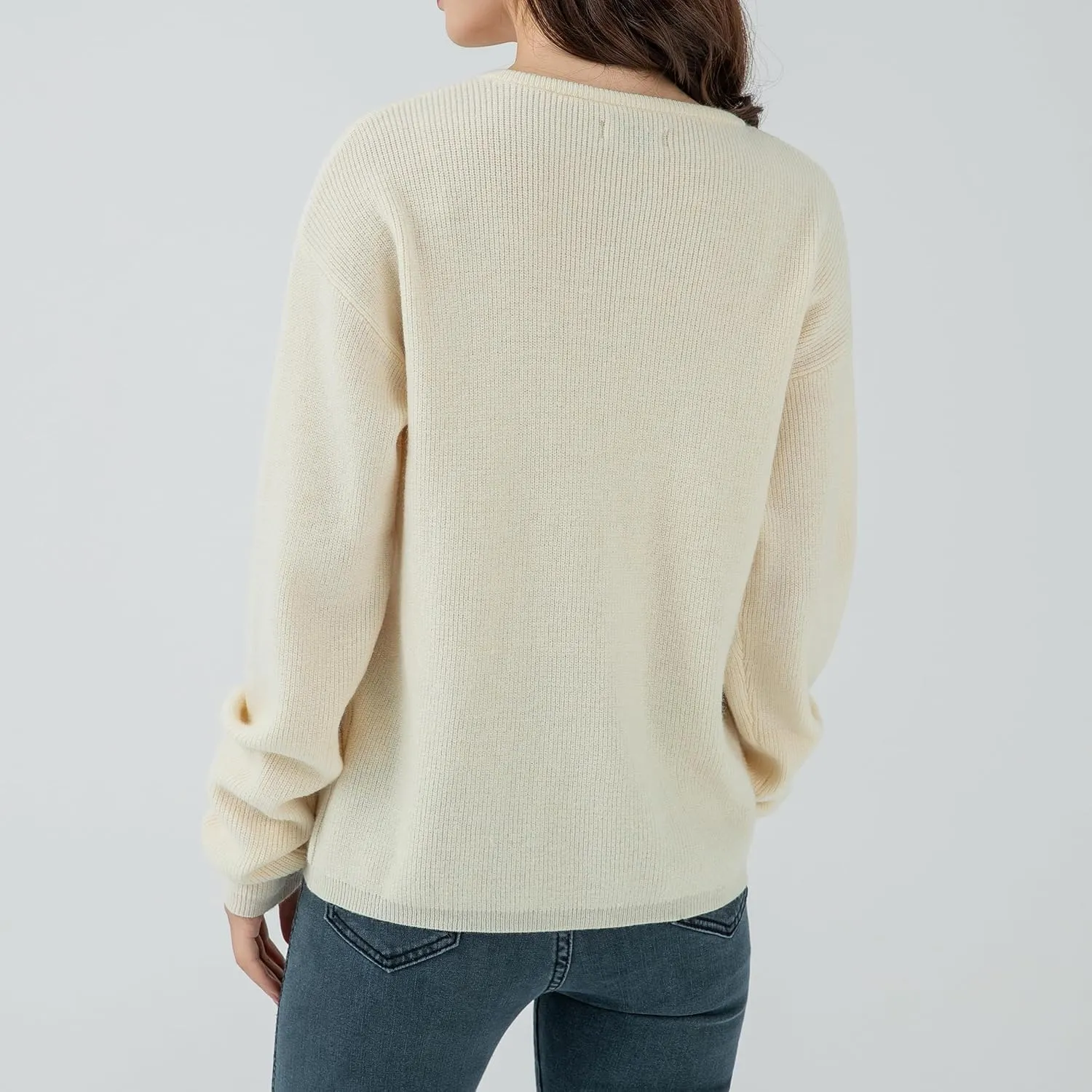 Simple&Opulence Women’s Cardigan Button Down Crew Neck Sweater Open Front Long Sleeve Lightweight Knitted Sweaters