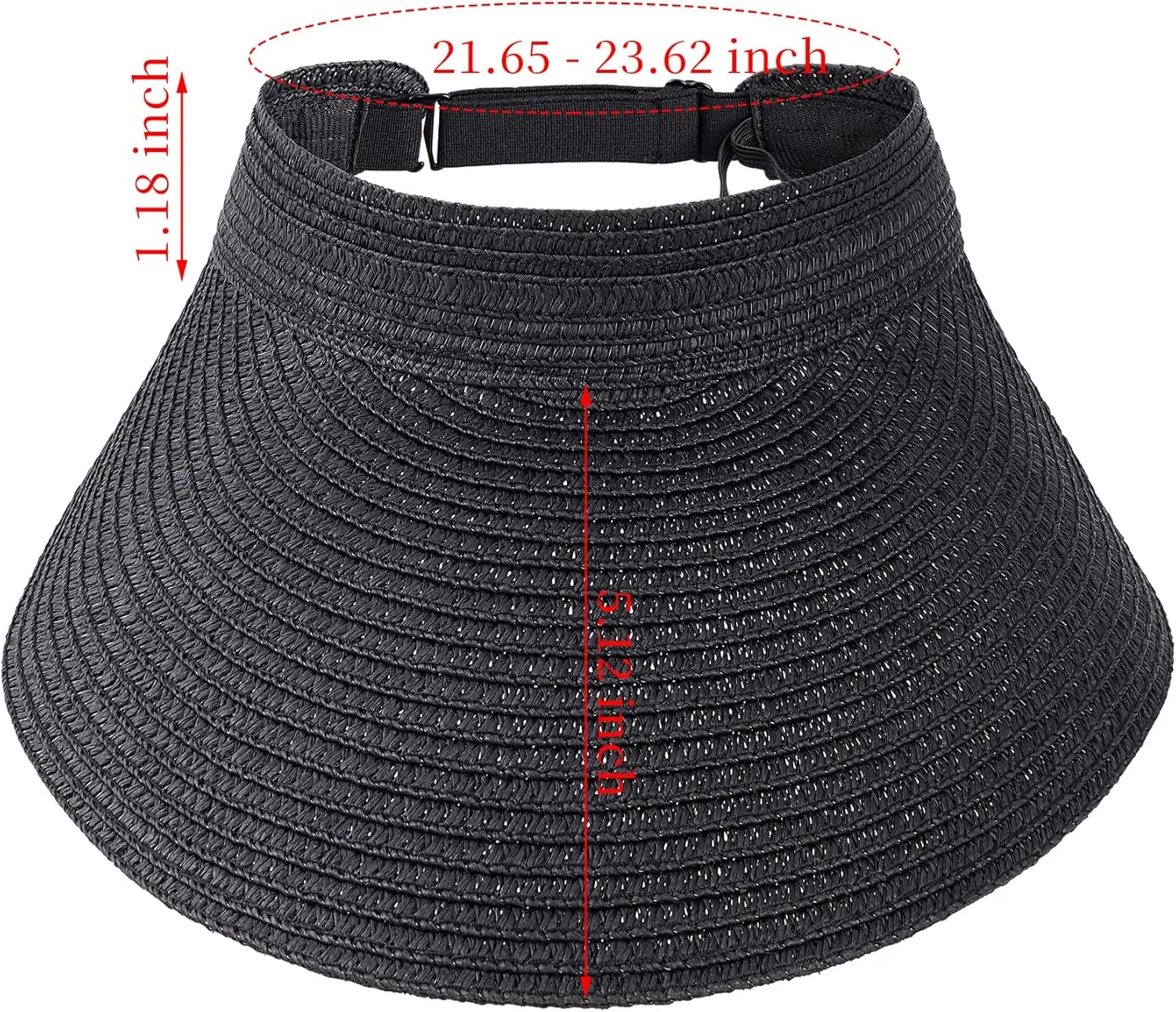 Straw Sun Visors Womens, Ponytail Beach Straw Visor, Packable Summer Sun Hats for Women Travel
