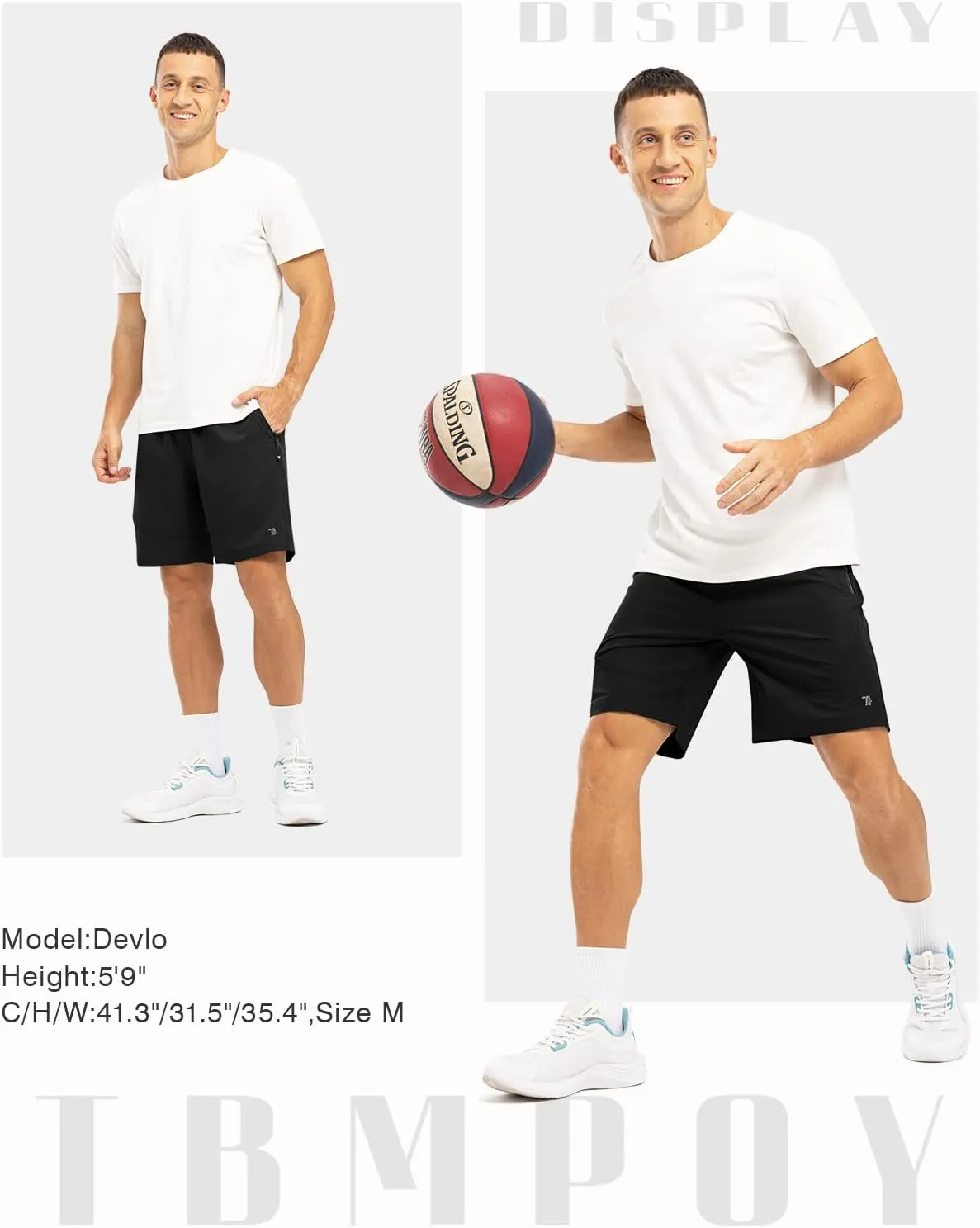 TBMPOY Men's Hiking Shorts Lightweight Outdoor Sports Shorts 7" Quick Dry Athletic Running Gym Shorts with Zipper Pockets