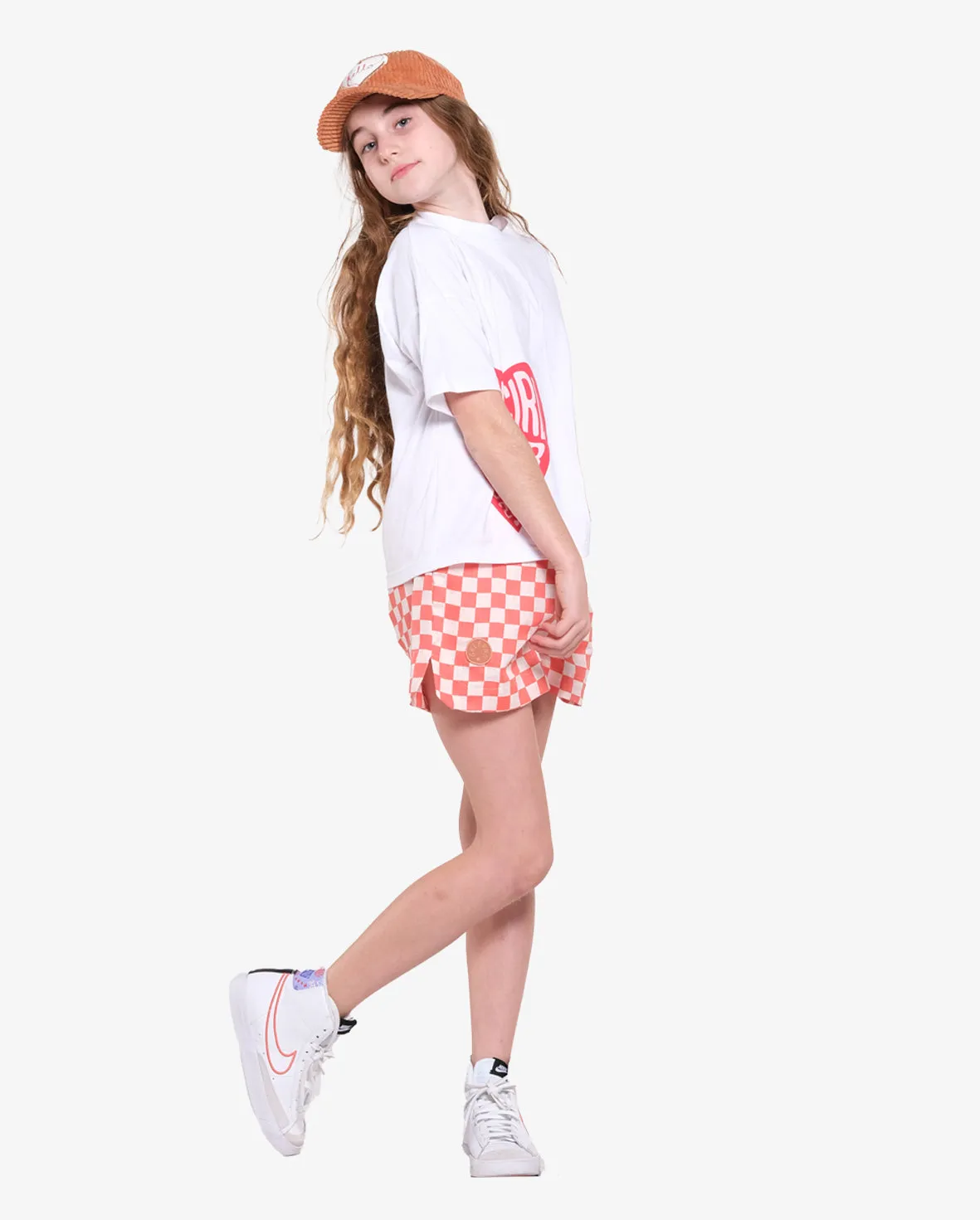 THE GIRL CLUB | Checker Muslin Simple Shorts