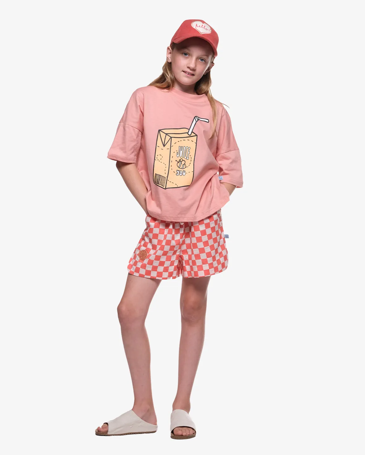THE GIRL CLUB | Checker Muslin Simple Shorts