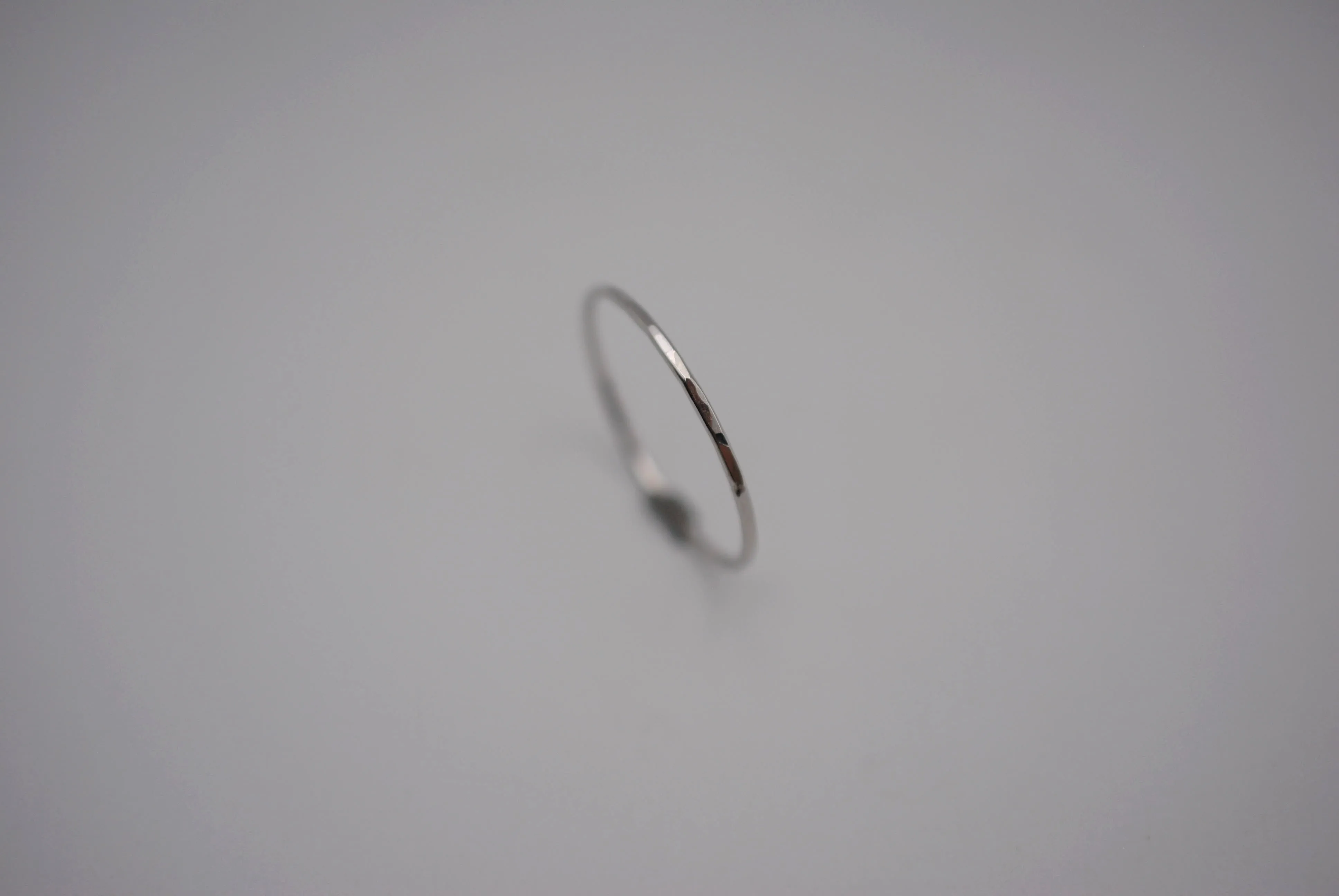 Thin Rhodium Stacker Ring
