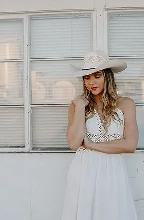 White Straw Cowboy Hat