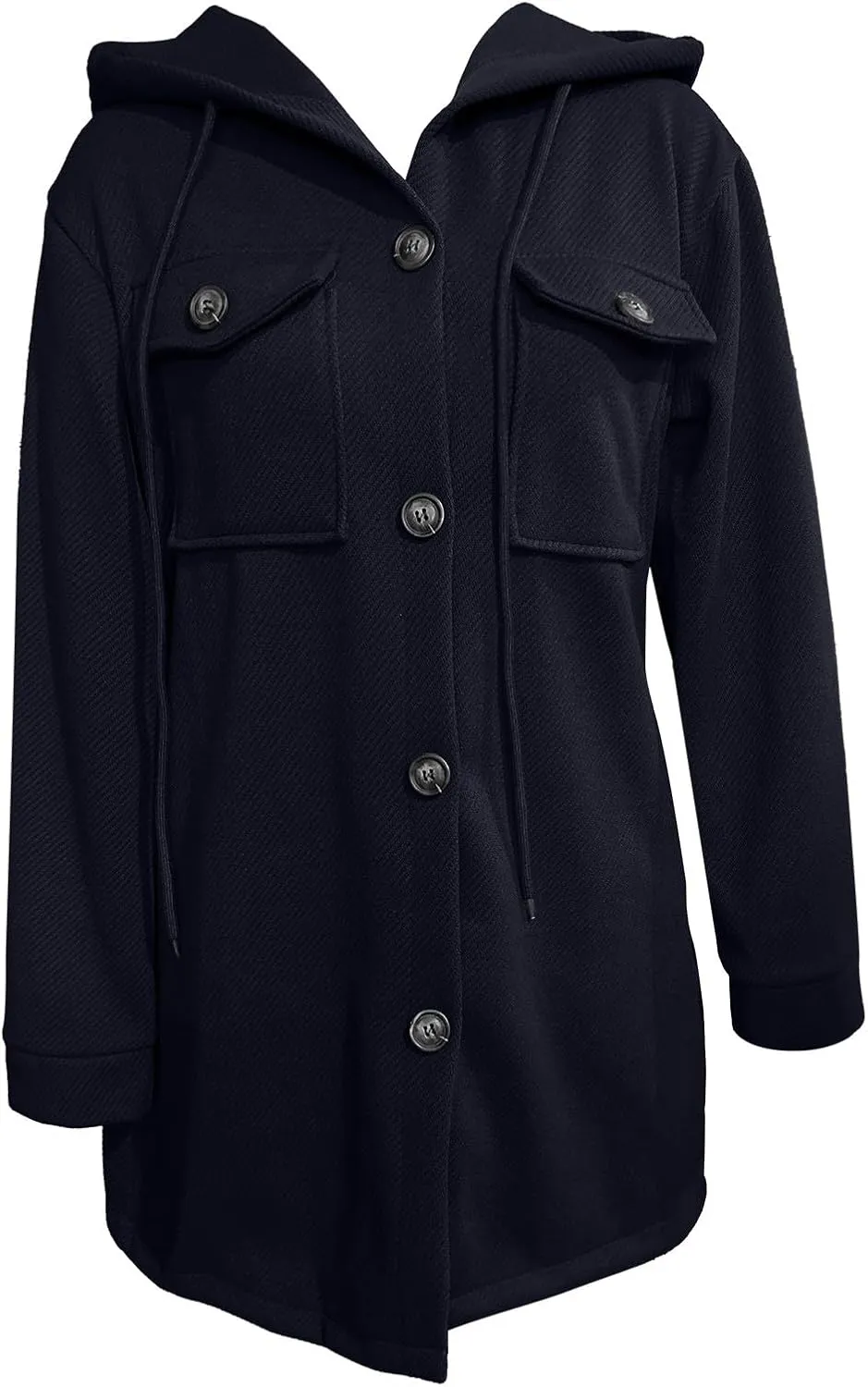 Winter Coats for Women Thick Wool Trench Coat Long Double Breasted Pea Coat Lapel Open Front Jacket with Pockets