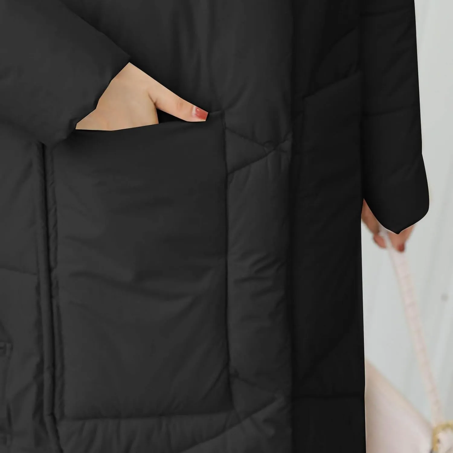 Women's Winter Thicken Puffer Coat Warm Snow Jacket with Hood Simple Classic Down Coats Parka Casual Work Clothes