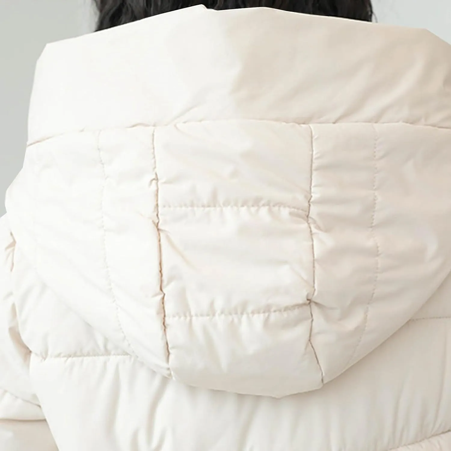Women's Winter Thicken Puffer Coat Warm Snow Jacket with Hood Simple Classic Down Coats Parka Casual Work Clothes