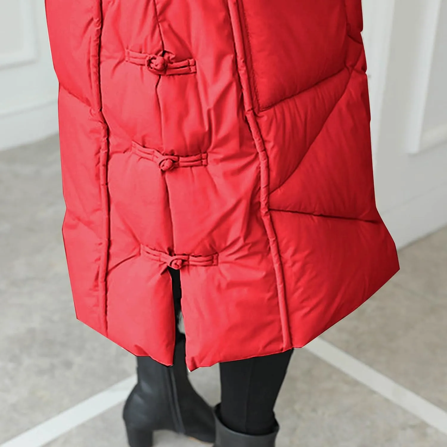 Women's Winter Thicken Puffer Coat Warm Snow Jacket with Hood Simple Classic Down Coats Parka Casual Work Clothes