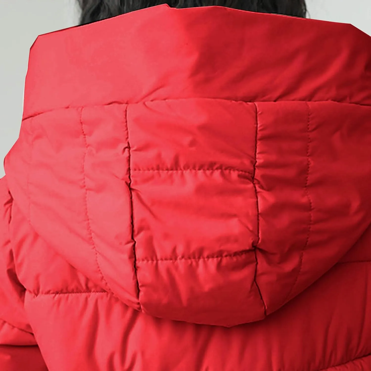 Women's Winter Thicken Puffer Coat Warm Snow Jacket with Hood Simple Classic Down Coats Parka Casual Work Clothes