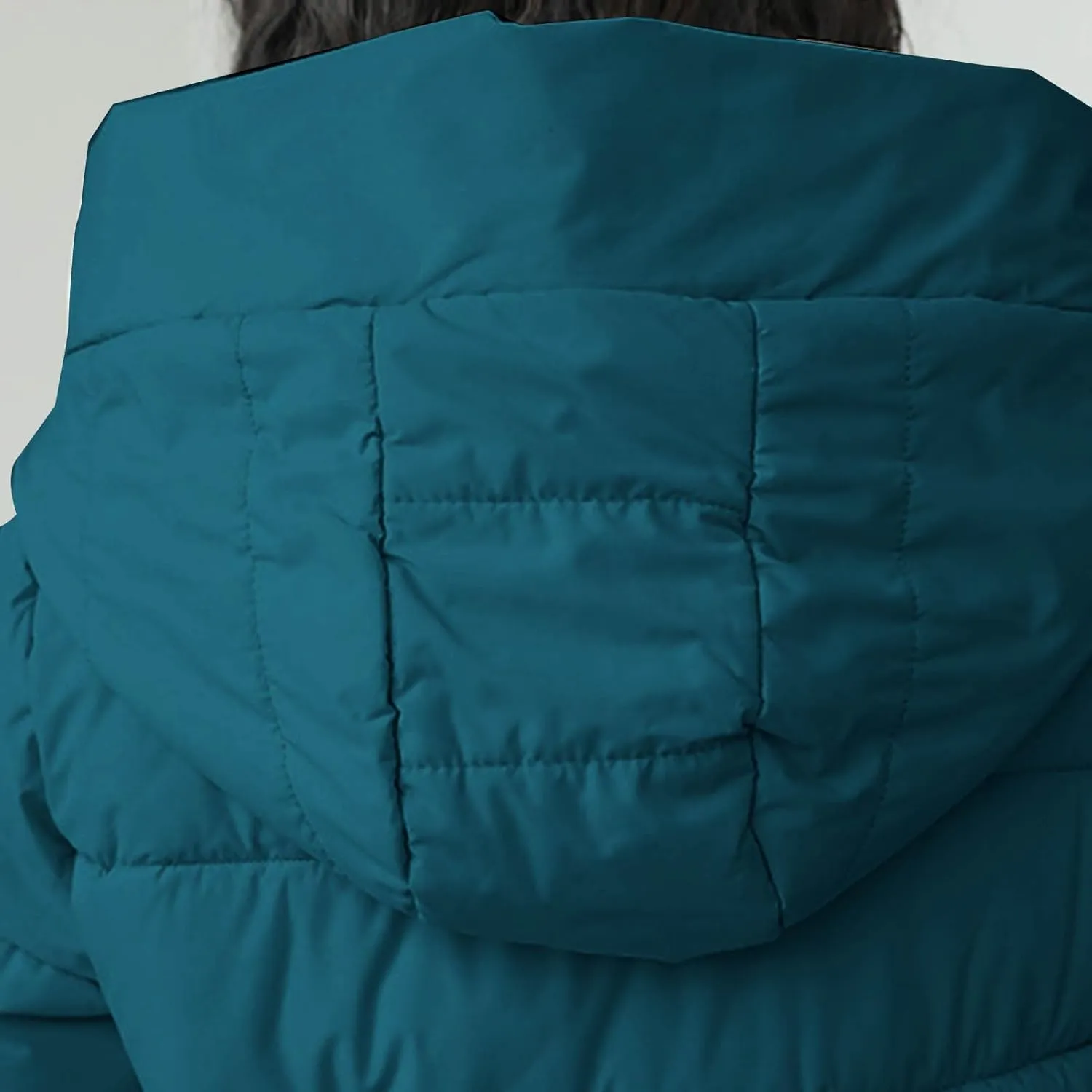 Women's Winter Thicken Puffer Coat Warm Snow Jacket with Hood Simple Classic Down Coats Parka Casual Work Clothes