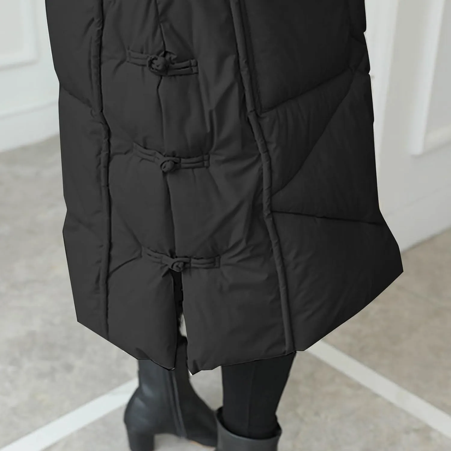 Women's Winter Thicken Puffer Coat Warm Snow Jacket with Hood Simple Classic Down Coats Parka Casual Work Clothes