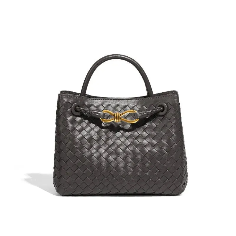 Woven Bags for Women Bowknot Small Tote Hobo Shoulder Crossbody Bags PU Leather Handwoven Satchel Woven Purses